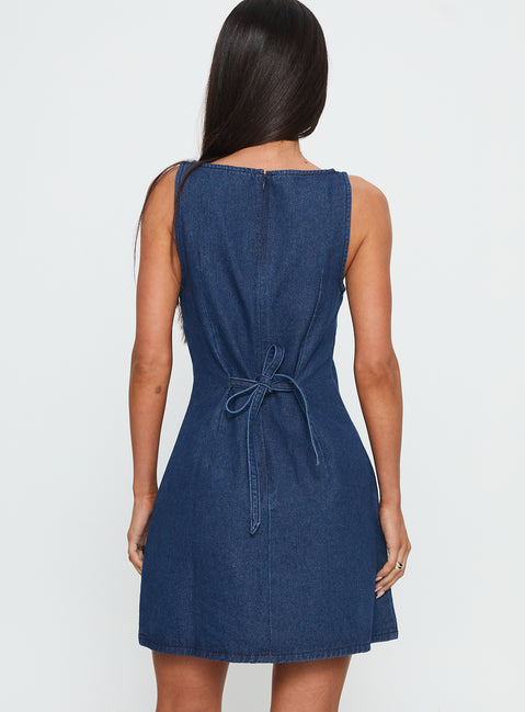 Alfalfa Denim Mini Dress Mid Wash | Princess Polly Alfalfa Denim Mini Dress Mid Wash | Princess Polly