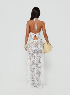 Starting Fresh Crochet Maxi Skirt White