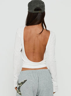 Bexxley Low Back Long Sleeve Top White