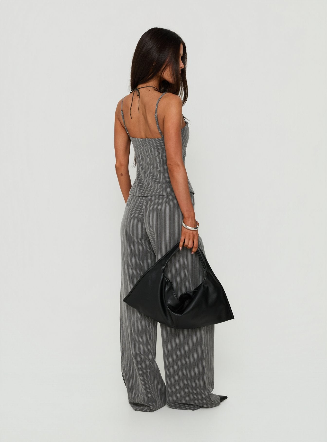 Kierstyn Corset Set Grey Stripe