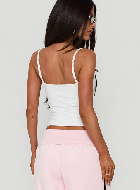 Daily Define Thin Strap Classic Tank Top White
