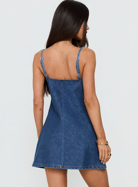 Arwen Denim Mini Dress Blue
