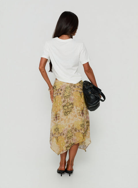 Daphene Asymmetrical Midi Skirt Multi