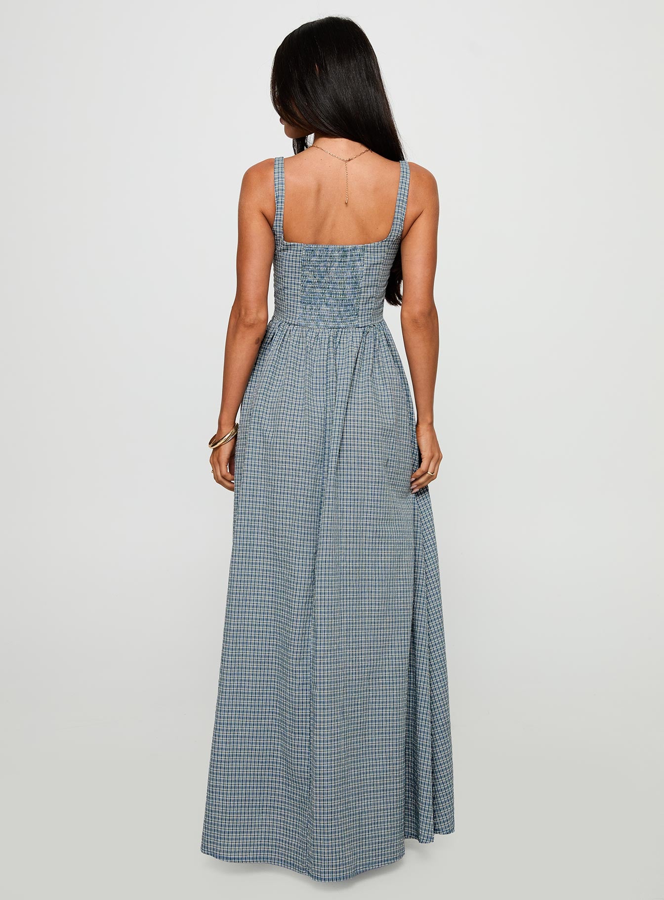 Cartmel Check Maxi Dress | NAVY | Womens | Princess Polly Cartmel Check Maxi Dress | NAVY | Womens | Princess Polly