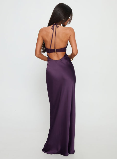 Odyssa Halter Maxi Dress Purple Petite