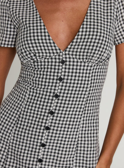 Loveliness Playsuit Black / White Check
