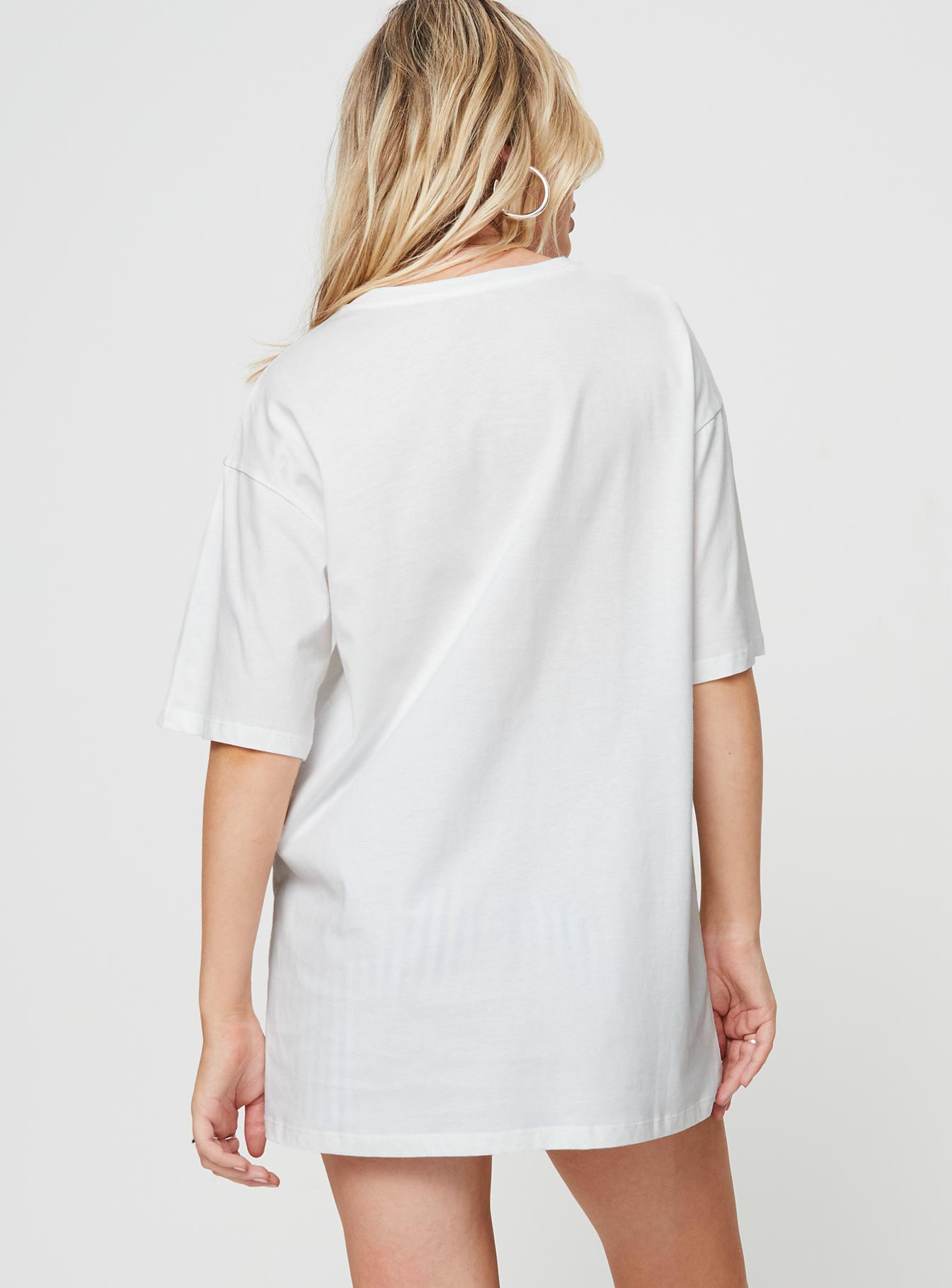 product Princess Polly Half Sleeves High Neck  Super 24 Oversized Tee White