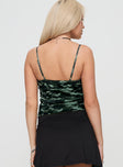 back view of model wearing Princess Polly Rewn Top Multi Sleeveless Square Neck 