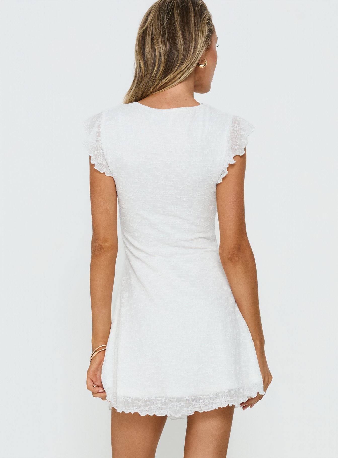 princess polly white frill dress Daniela Mini Dress White