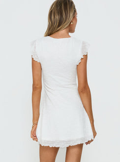 Auroraah Frill Mini Dress White