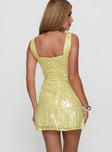 Dasha Mini Dress Yellow Sequin