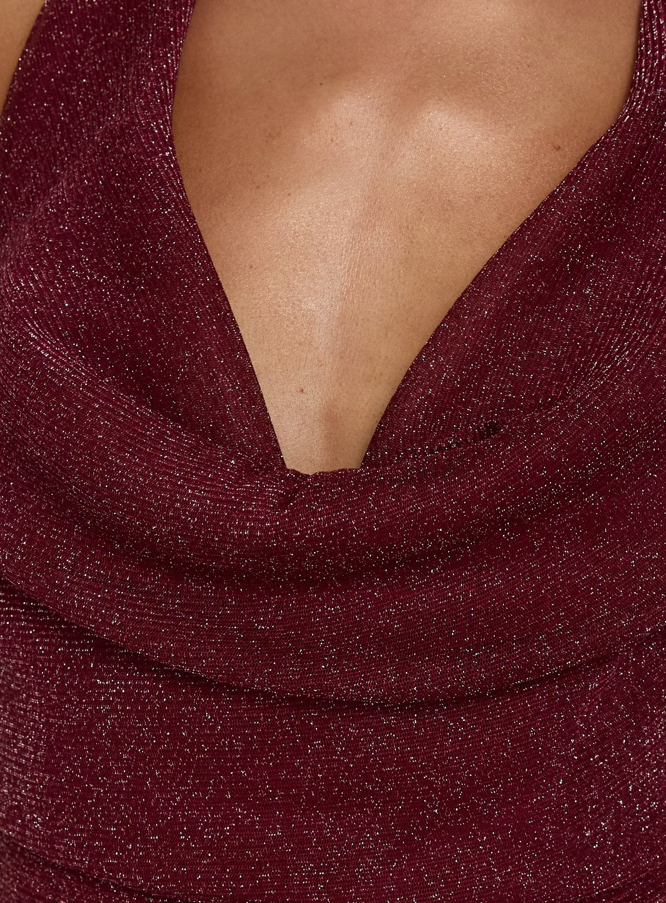 Wild Bunch Cowl Neck Backless Maxi Dress Burgundy