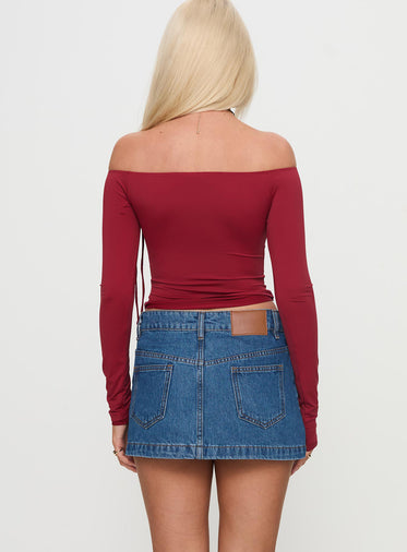 Nicolina Low Rise Denim Mini Skirt Light Wash Petite