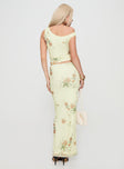 back view of model wearing Princess Polly Rios Maxi Skirt Cream Maxi 