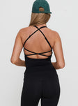 Layup Active Longline Cross Back Top Black