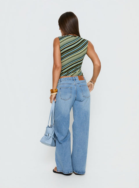 Ramos Low Rise Denim Jeans Bright Blue Wash Tall