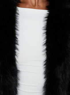Super Trouper Faux Fur Jacket Black
