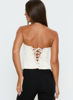 Cecilie Strapless Corset Top Cream