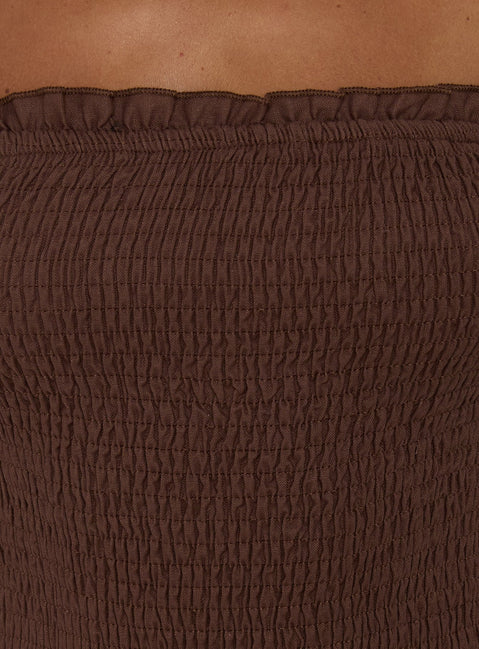 Tinsie Strapless Maxi Dress Chocolate Brown