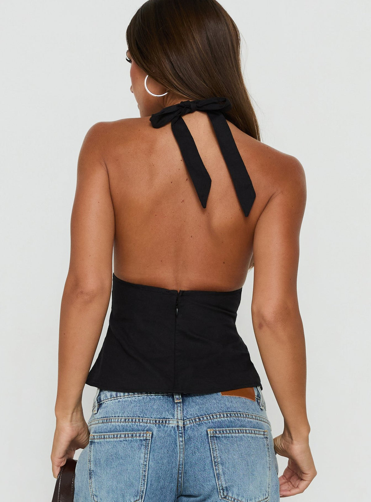 Claudiana Gathered Halter Top Black