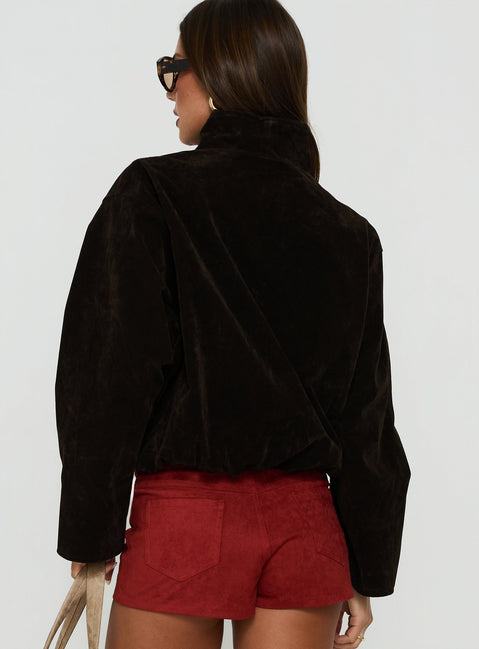 Dalmazia Funnel Neck Jacket Chocolate