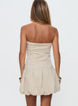 Abigaille Strapless Bubble Hem Mini Dress Check