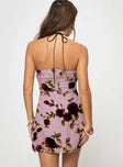 Devino Flower Strapless Mini Dress Pink Multi