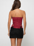 Eden Lace Up Corset Red