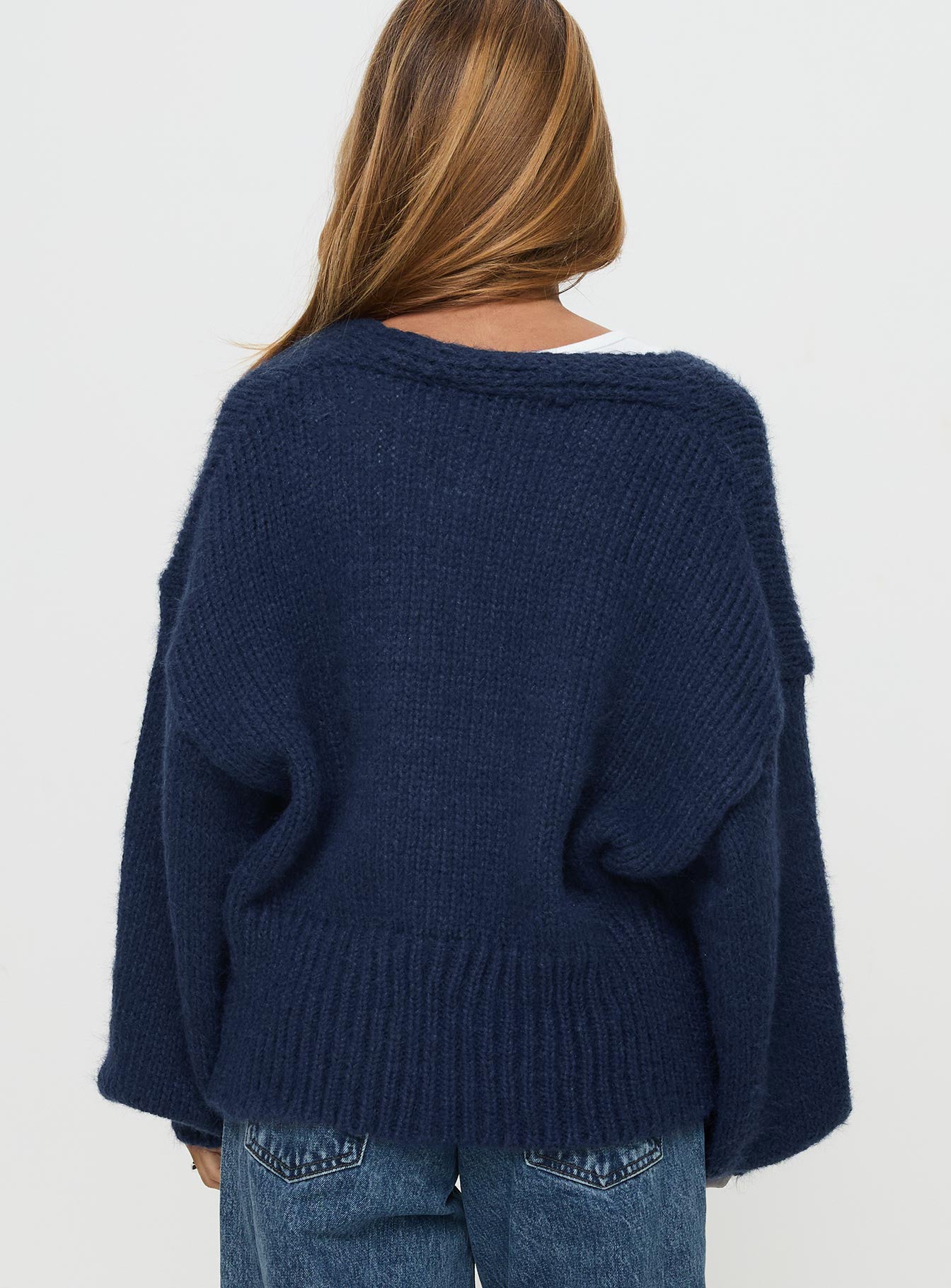 Yasmyn Knit Cardigan Royal Blue | Princess Polly