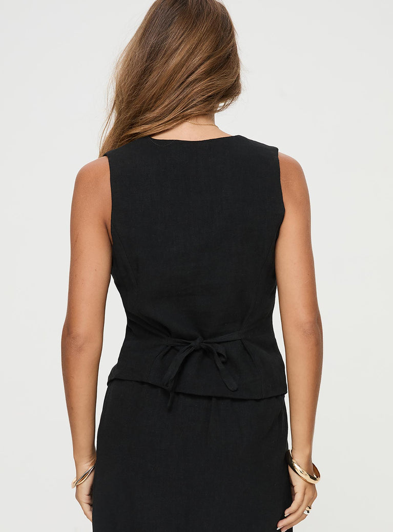 Inserch Classic Linen Vest V66010 Black main image 0