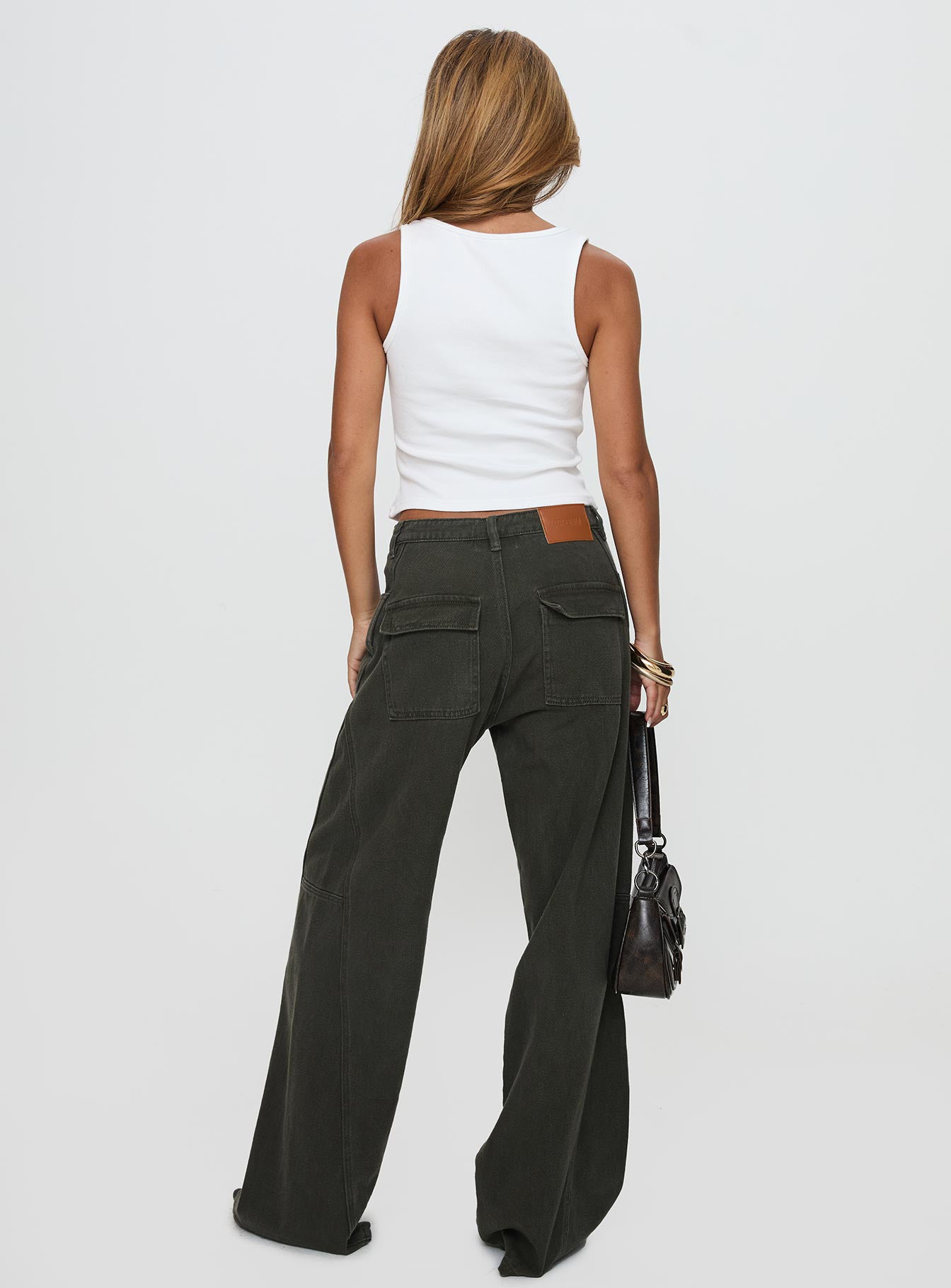 Bruiser Tie Waist Jeans Green | Princess Polly