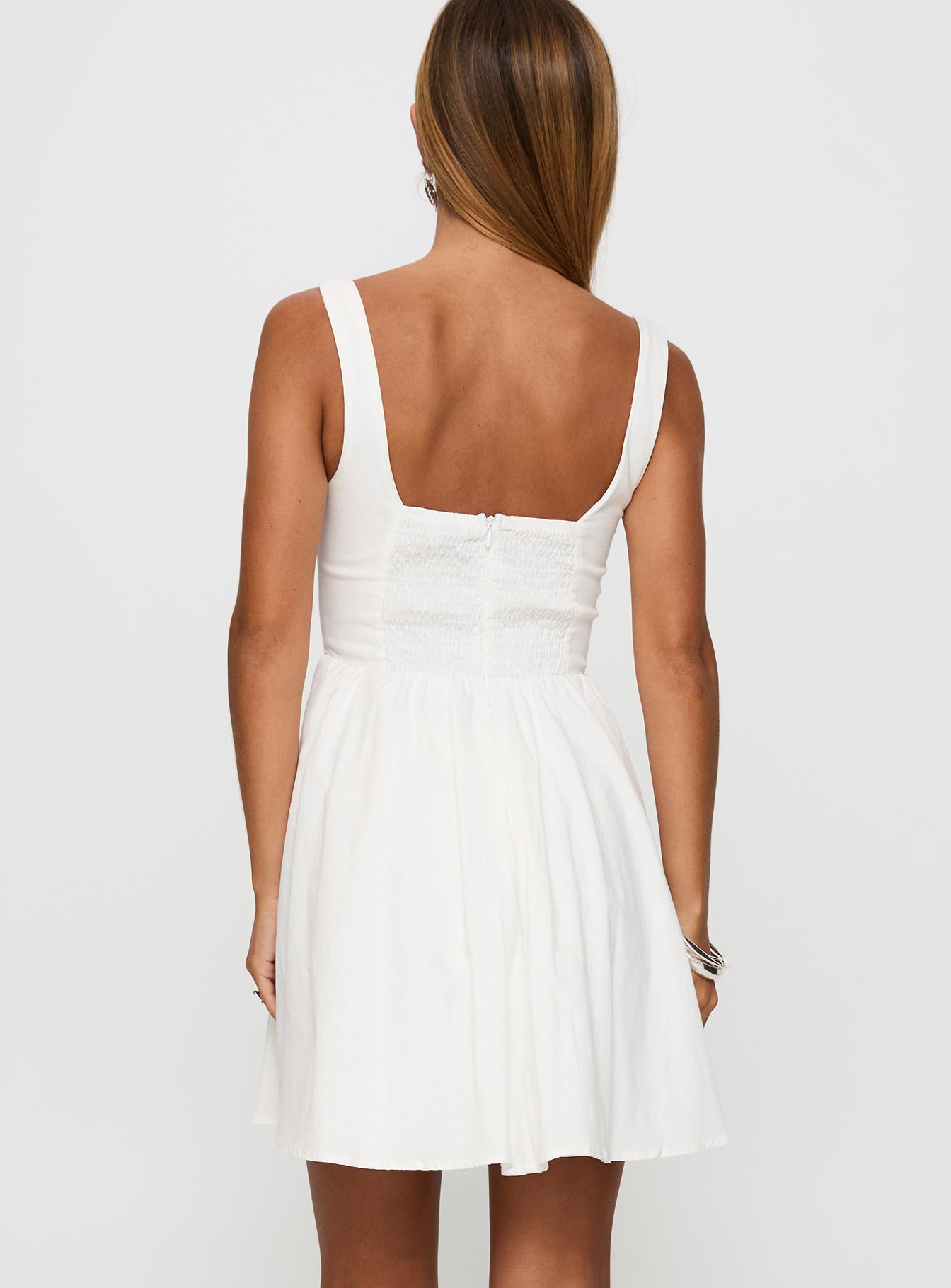princess polly matea mini dress white Princess Polly Matea Babydoll Mini Dress - White