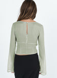 product Princess Polly Full Sleeves Square Neck  Rinnie Long Sleeve Top Green