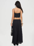 Black two piece set Crop top, adjustable shoulder straps, sweetheart neckline