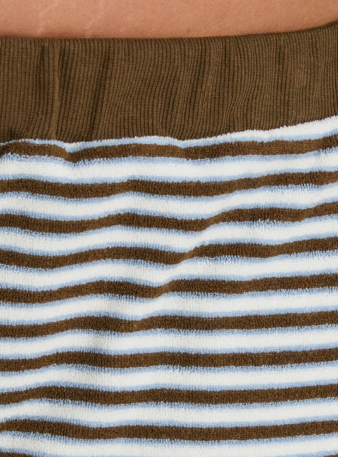 Selvina Terry Towelling Shorts Multi Stripe Curve