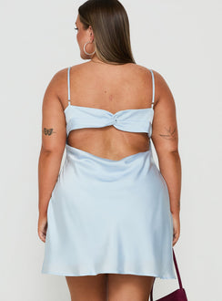 Iseabal V Neck Mini Dress Ice Blue Curve