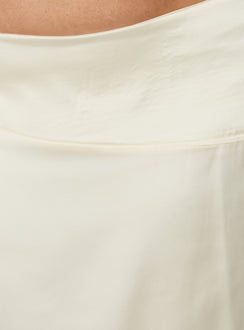 Rosemead Satin Midi Skirt Cream Curve