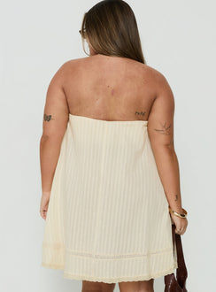 Gypsea Strapless Swing Mini Dress Butter Yellow Curve
