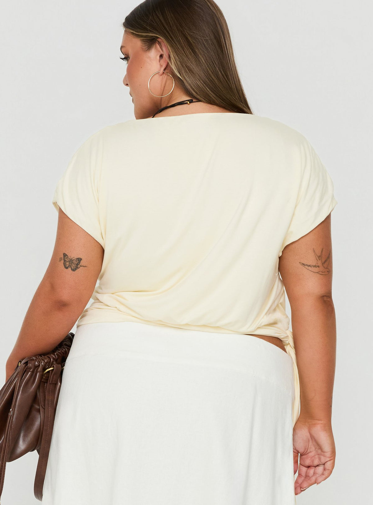 Clock Ticking Cinched Top Cream Curve