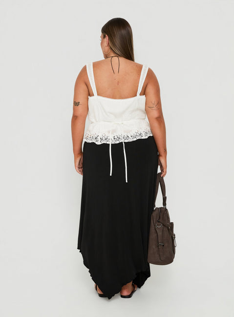 Futura Asymmetrical Midi Skirt Black Curve