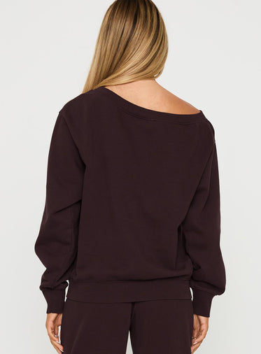 Wellness Off The Shoulder Jumper Brown