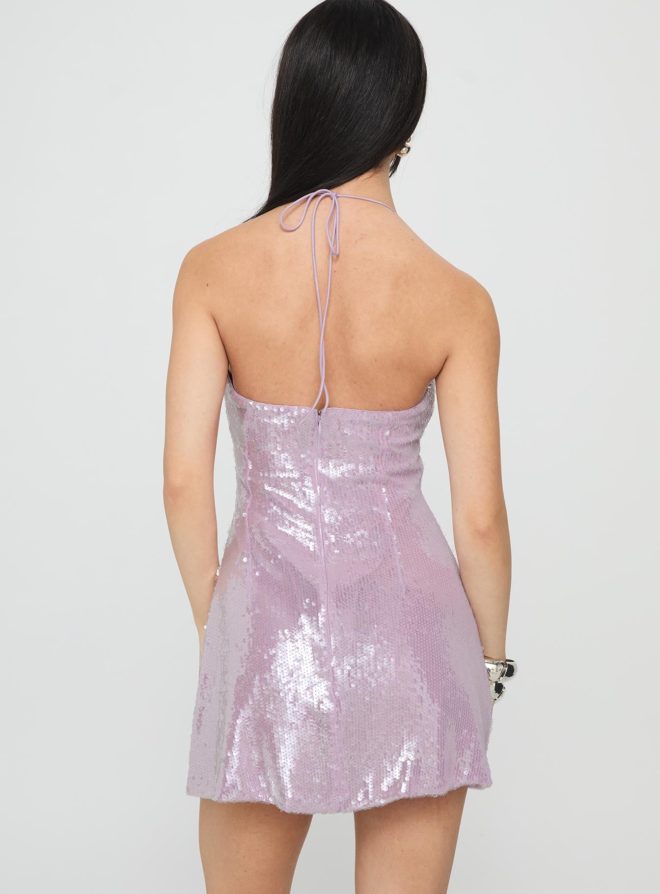 Moonchild Halter Mini Dress Lilac | Princess Polly Moonchild Halter Mini Dress Lilac | Princess Polly