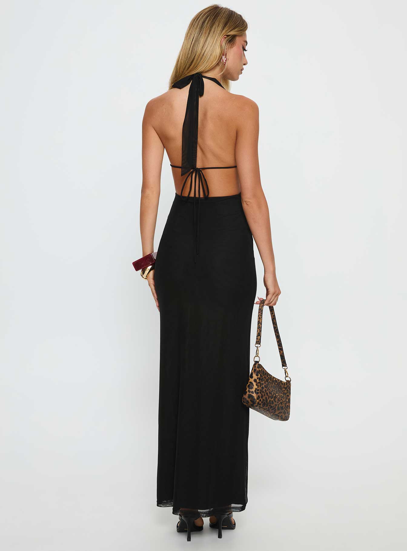 stroke of fate plunge halter maxi dress black | Princess Polly stroke of fate plunge halter maxi dress black | Princess Polly