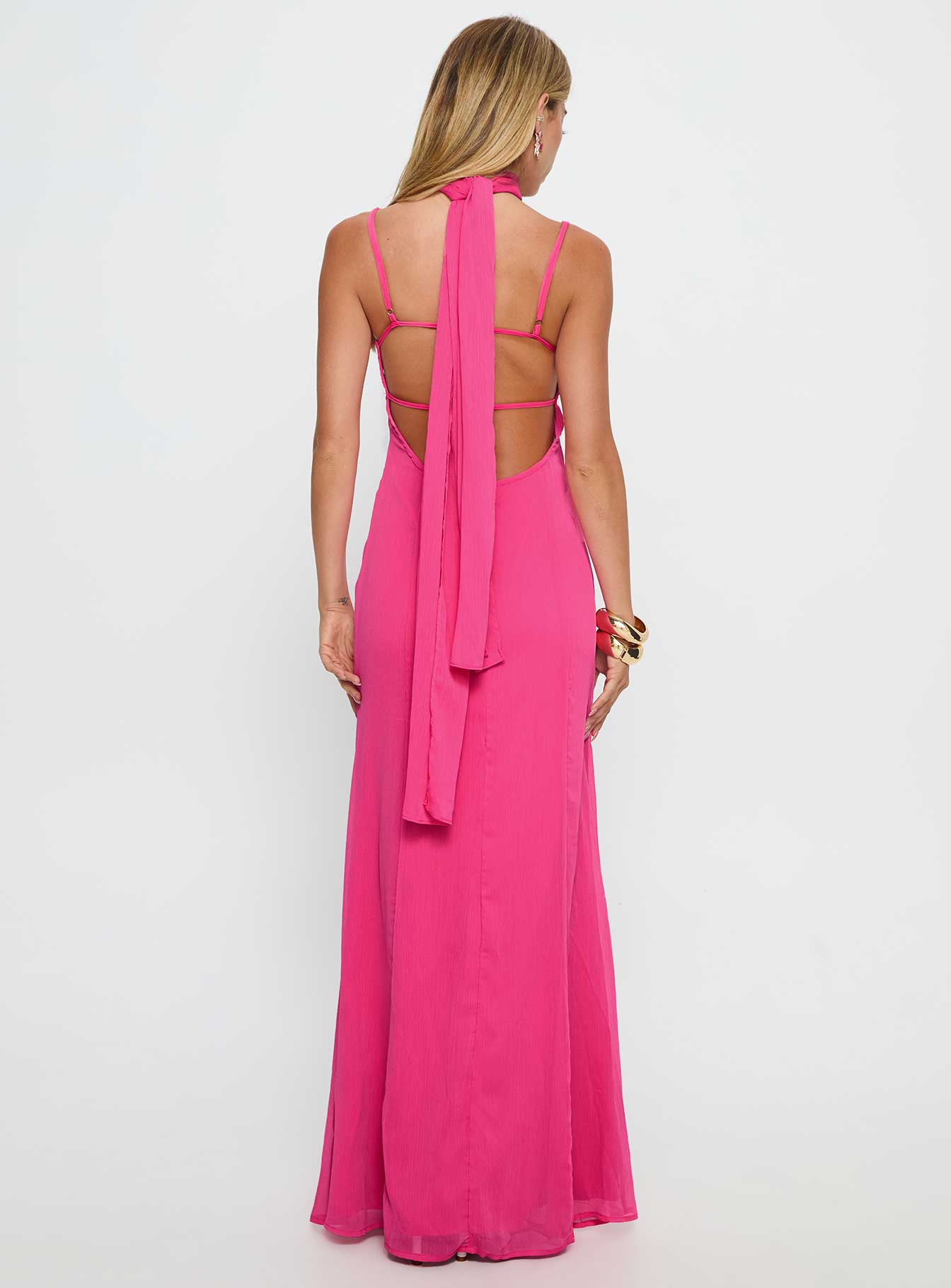 Jadira Scarf Maxi Dress Guava | Princess Polly