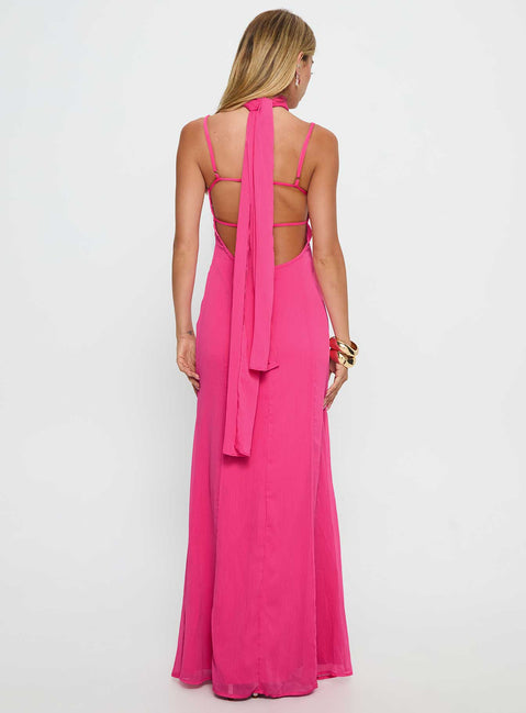 Jadira Scarf Maxi Dress Guava