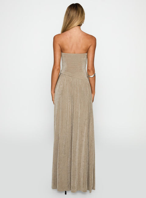 Inka Strapless Maxi Dress | Taupe | Womens | Princess Polly Inka Strapless Maxi Dress | Taupe | Womens | Princess Polly