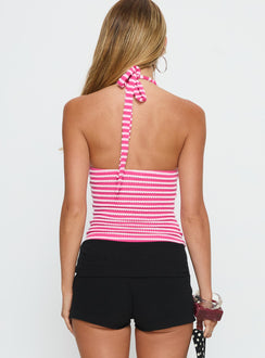 In Toronto Halter Top Pink Stripe