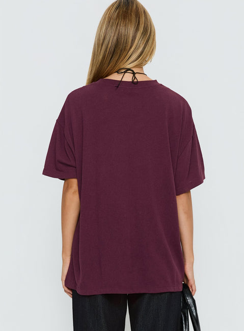 Zaydee Oversized Tee Cherry