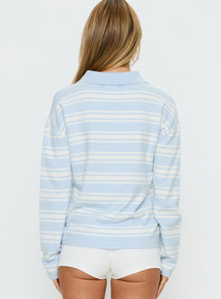 Kerrey Collared Rugby Jersey Blue Stripe