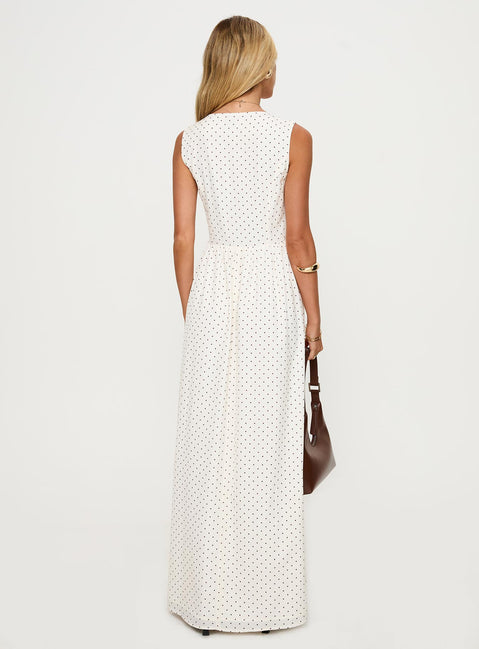 pokey maxi dress princess polly Pokey Maxi Dress Cream / Polka Dot